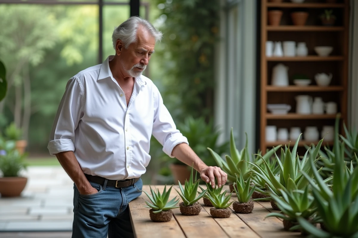 Boutures d'aloe vera prêtes à être plantées dans un jardin